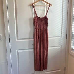 Polka Dot Orange/Brown Jumpsuit